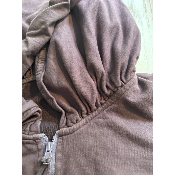 Prairie Underground Womens Full Zip Hoodie Ruched Pockets Organic Cotton Sz L - Picture 7 of 11